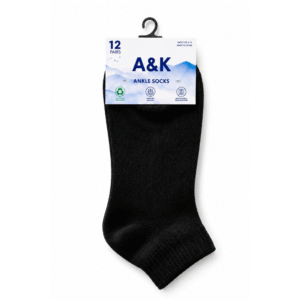 12 pairs black ankle socks 6 12